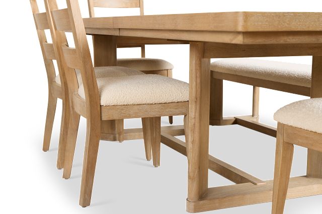 Alton Light Tone Rectangular Table With 4 Side Chairs & Bench