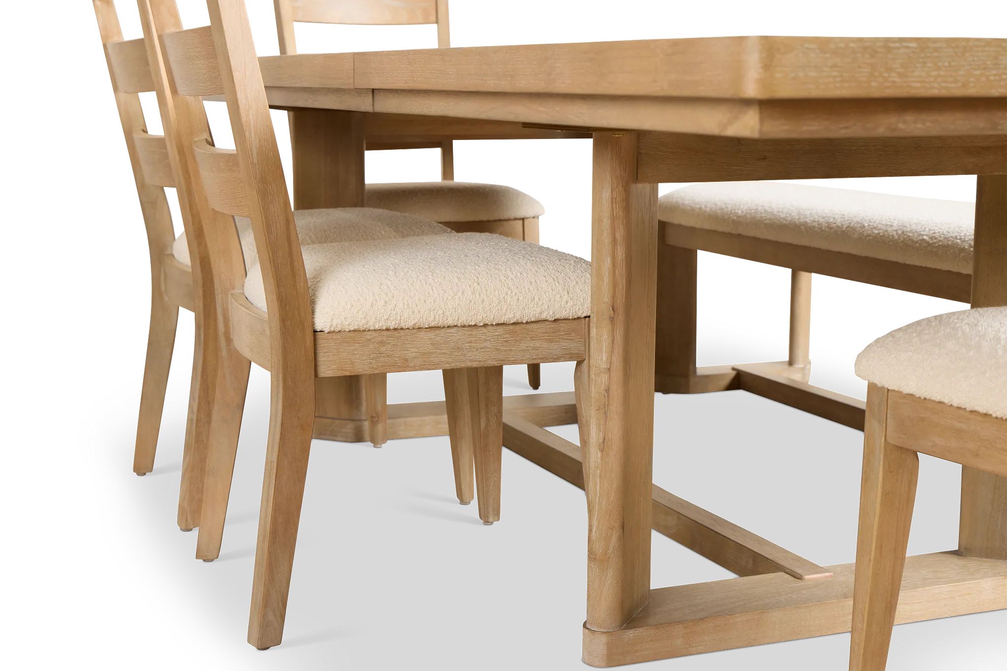 Alton Light Tone Rectangular Table With 4 Side Chairs & Bench