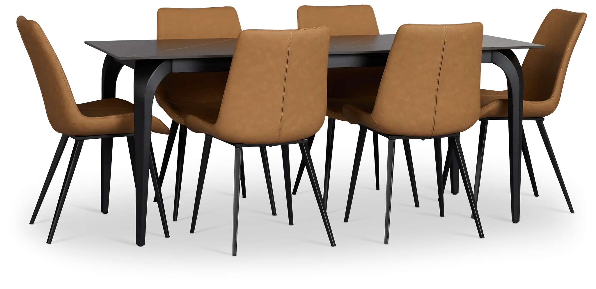 Sierra Black Stone Rectangular Table With 6 Chairs Sierra Black Stone Rectangular Table With 6 Chairs
