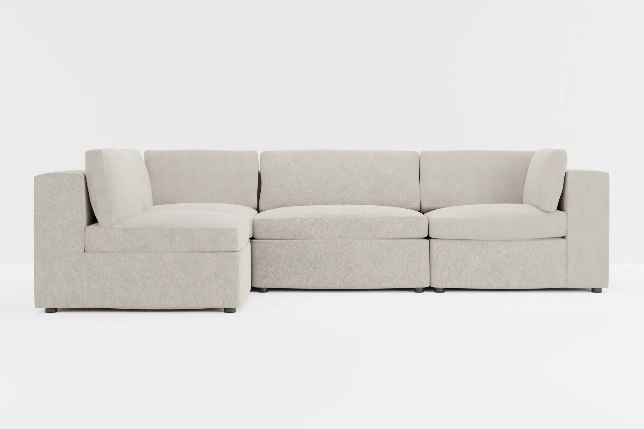 Destin Revenue Beige Fabric 4-piece Modular Sectional