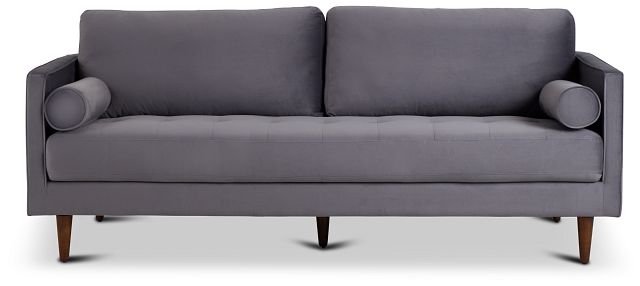 Luna Gray Velvet Sofa