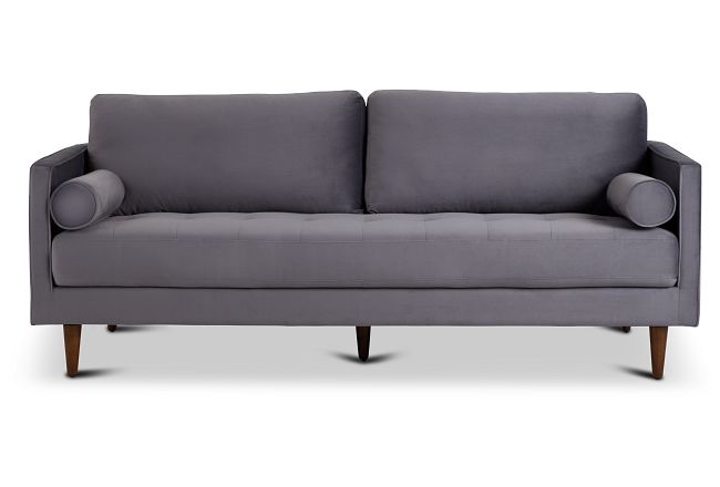 Luna Gray Velvet Sofa