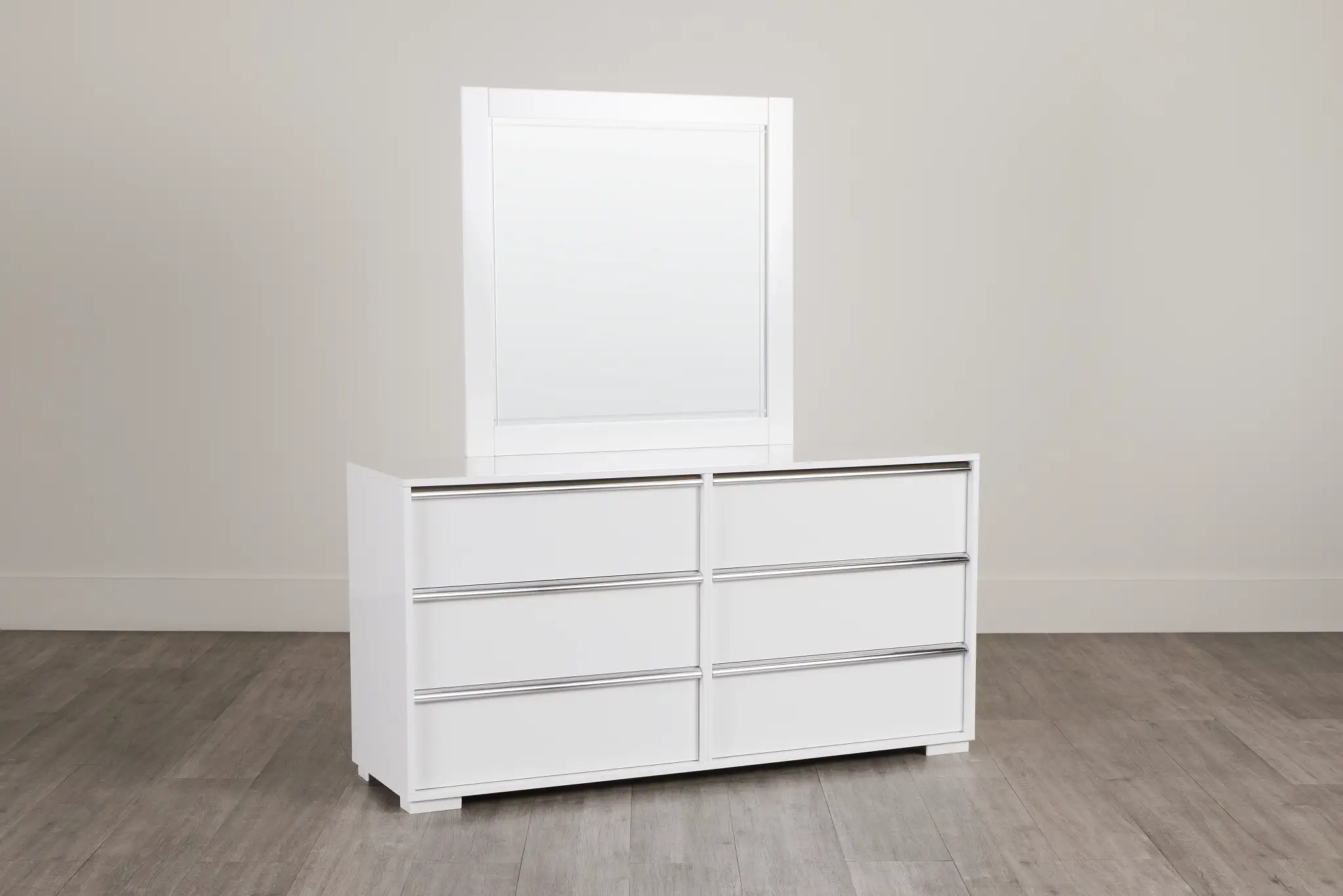 Doral White Dresser & Mirror Doral White Dresser & Mirror