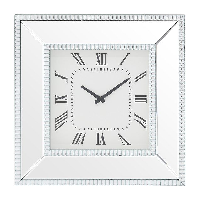 Edie Silver Mirrored Wall Clock