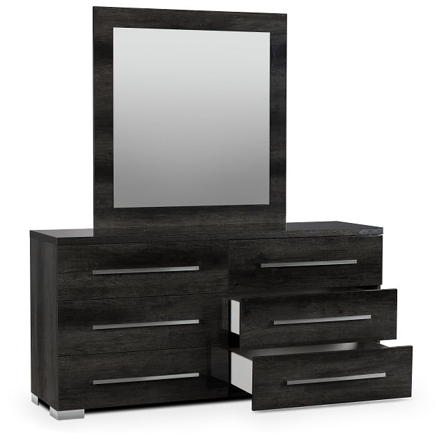 Verona Dark Gray Dresser & Mirror