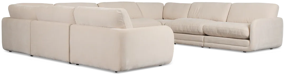 Jules Ivory Velvet 8-piece Modular Sectional