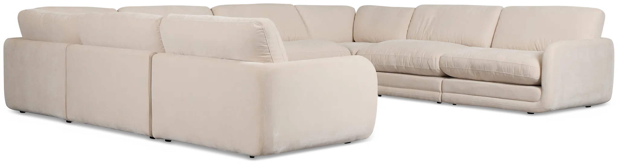 Jules Ivory Velvet 8-piece Modular Sectional