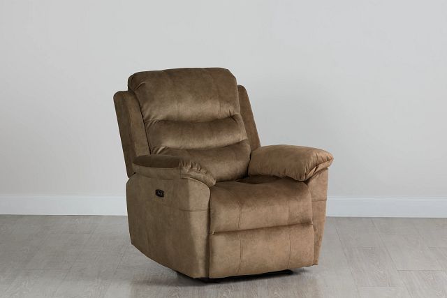 Joey Dark Taupe Micro Power Recliner