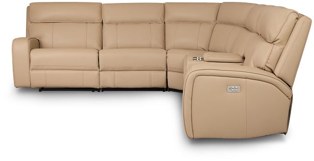 Rhett Taupe Micro Small Triple Power Reclining Two-arm Sectional