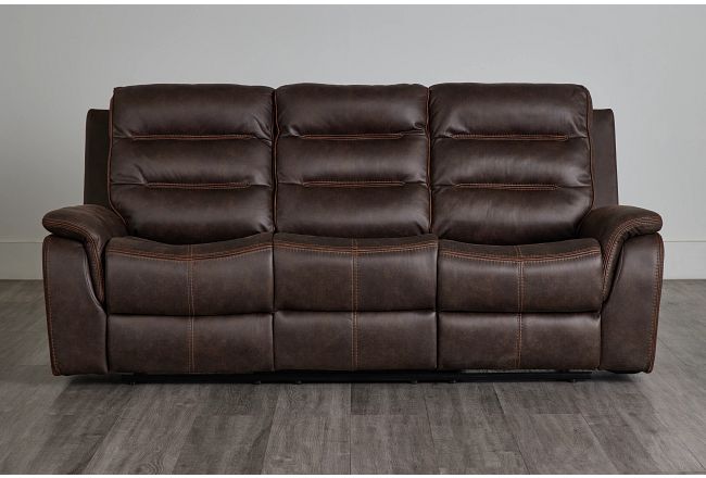Grayson Brown Micro Reclining Sofa
