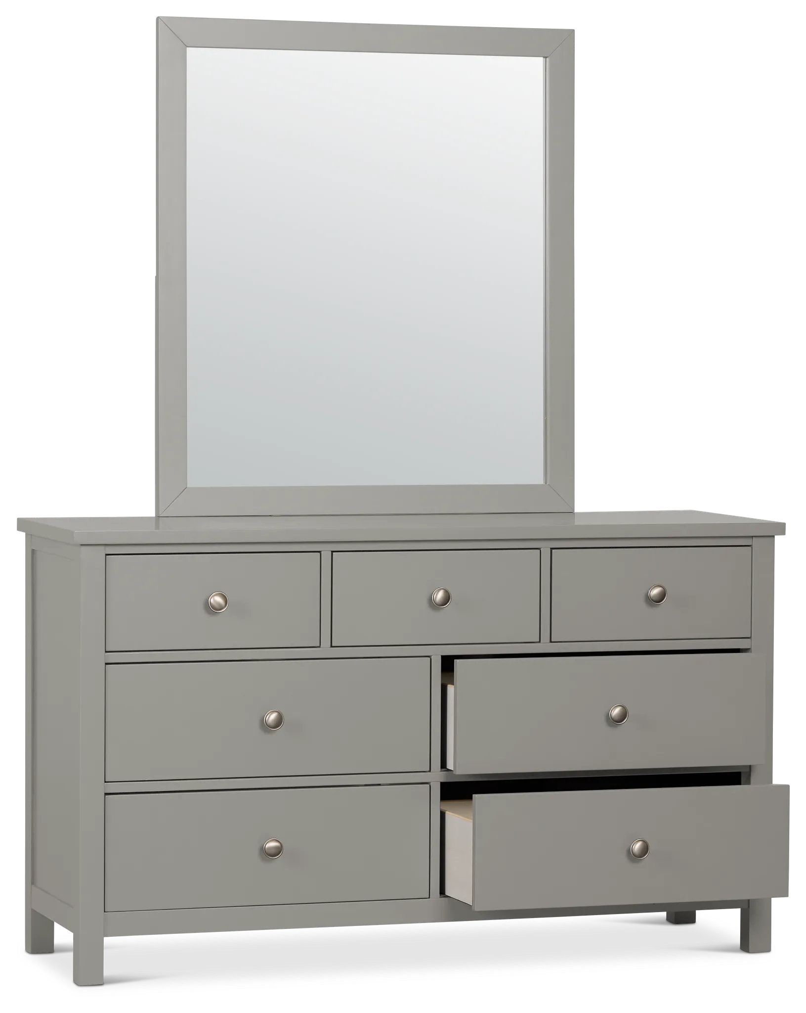 Charleston Gray Dresser & Mirror