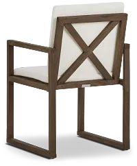 Linear Teak White Arm Chair
