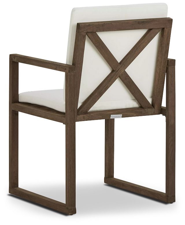 Linear Teak White Arm Chair (3)