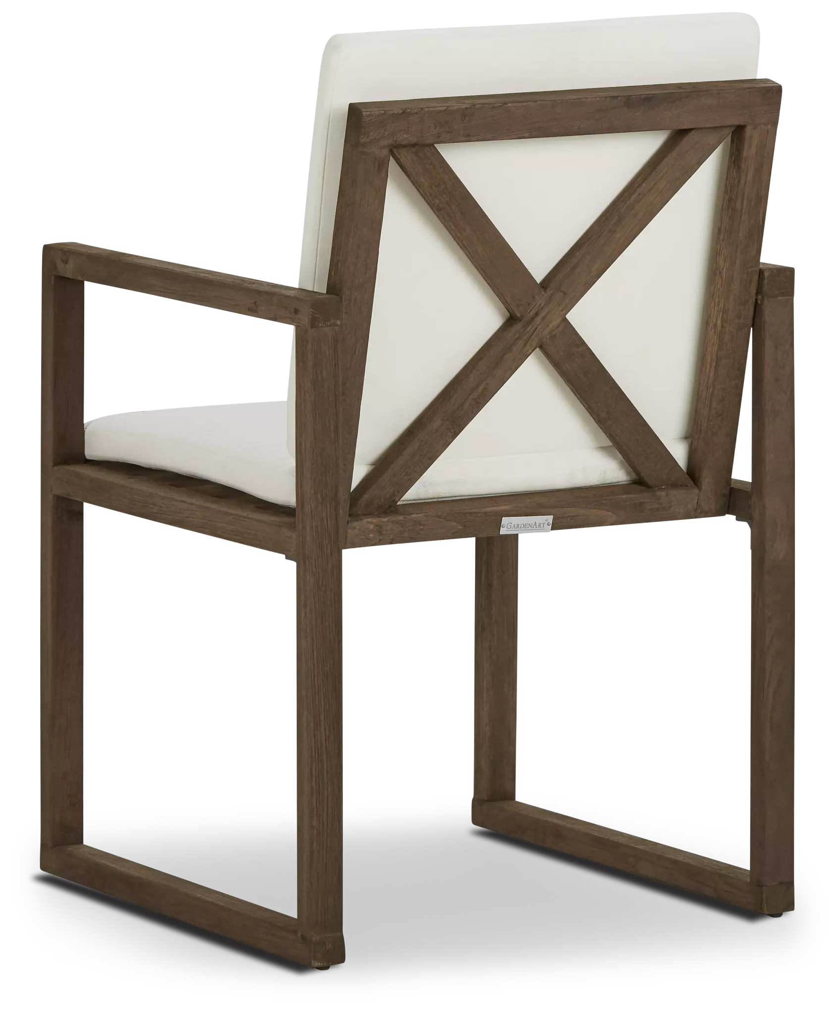 Linear Teak White Arm Chair