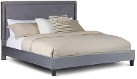 Collin Dark Gray Velvet Platform Bed