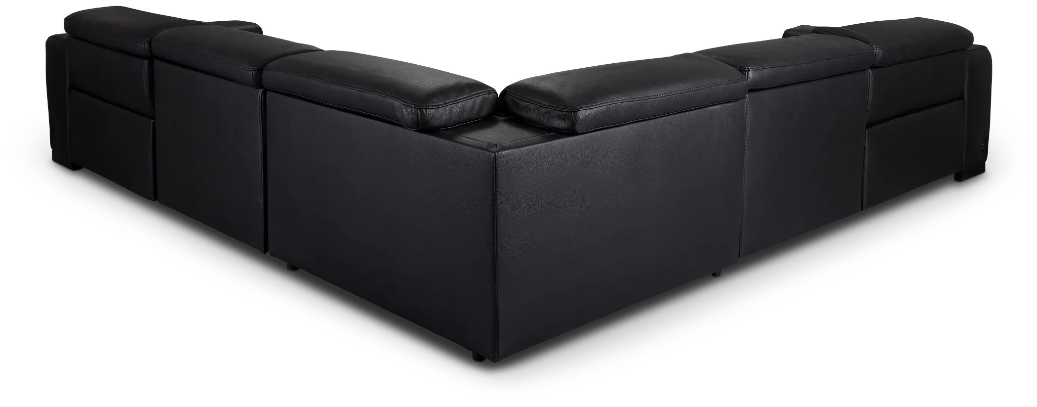 Lombardy Black Micro Small Two-arm Power Reclining Sectional