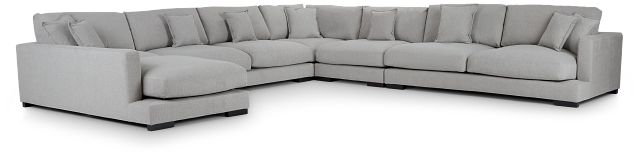 Emery Gray Fabric Large Left Chaise Sectional (1)
