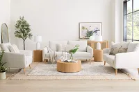 Lexie Light Tone Round Coffee Table