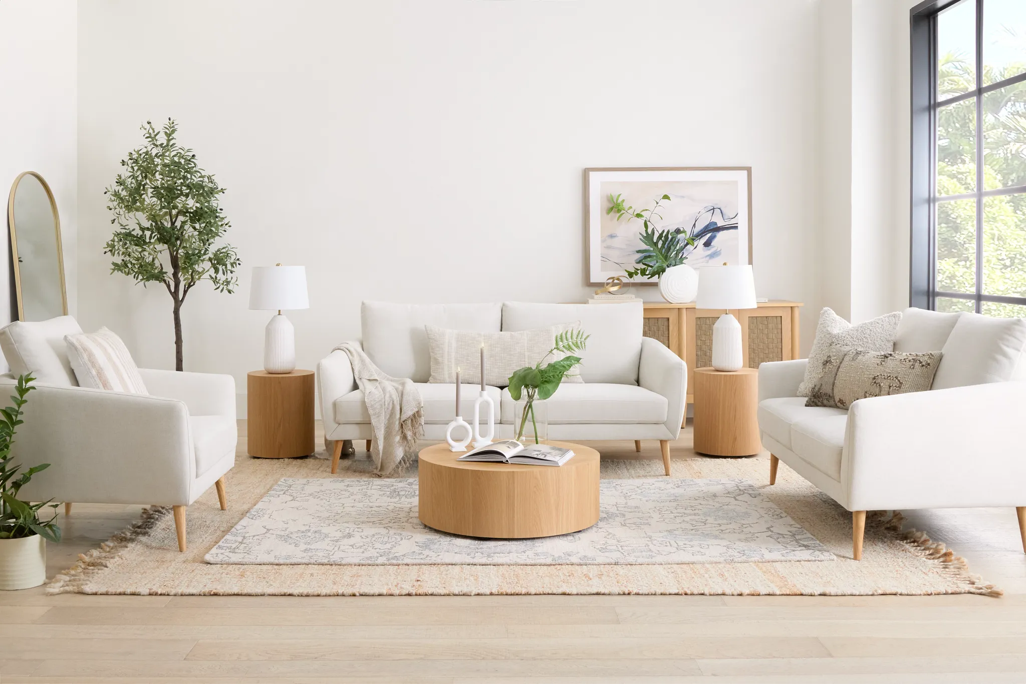 Lexie Light Tone Round Coffee Table