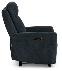 Dean Dark Blue Fabric Power Recliner
