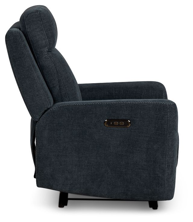 Dean Dark Blue Fabric Power Recliner