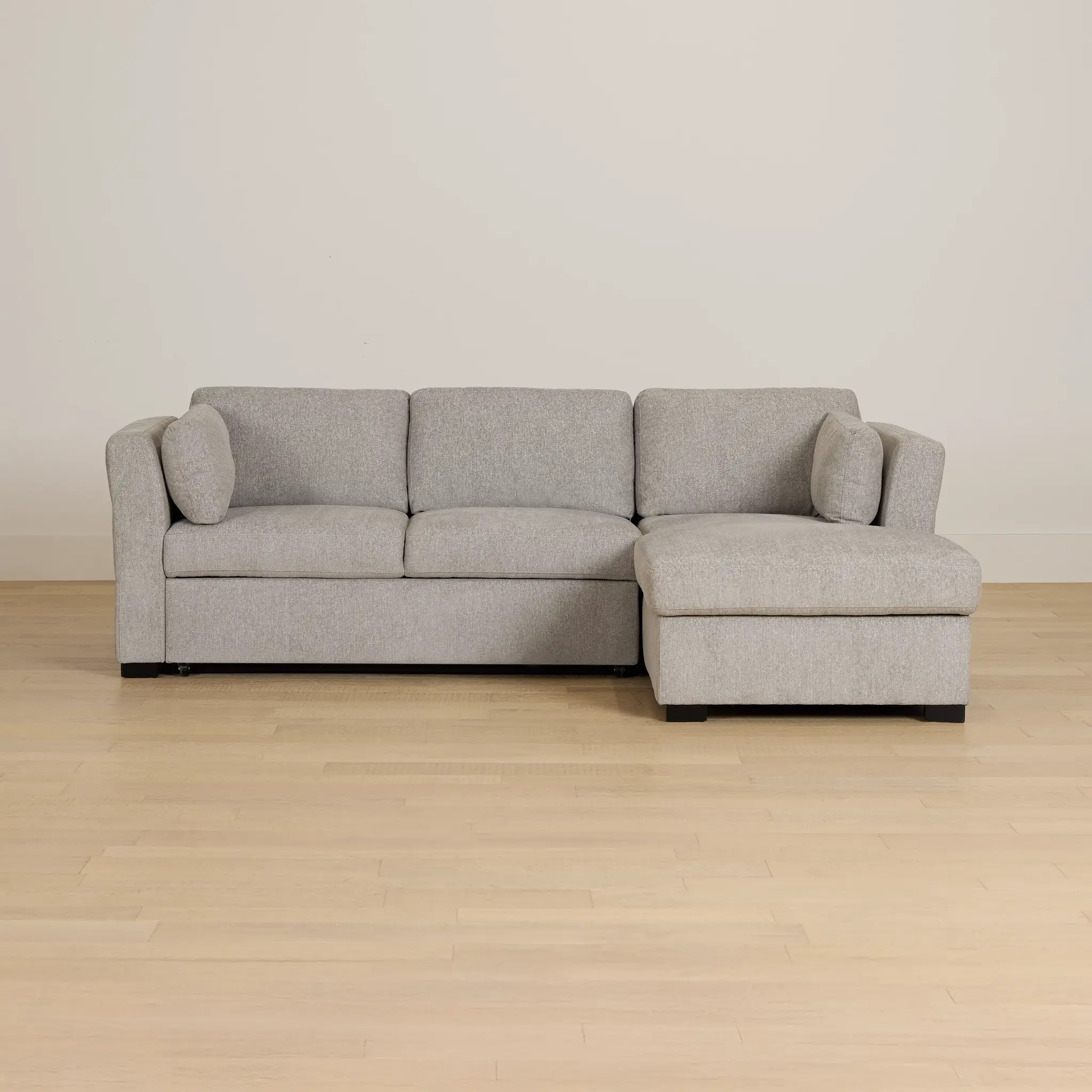 Amber Light Gray Fabric Small Right Chaise Storage Sleeper Sectional Amber Light Gray Fabric Small Right Chaise Storage Sleeper Sectional