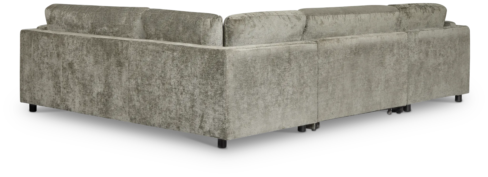 Farren Dark Green Fabric Medium Left Chaise Sleeper Sectional