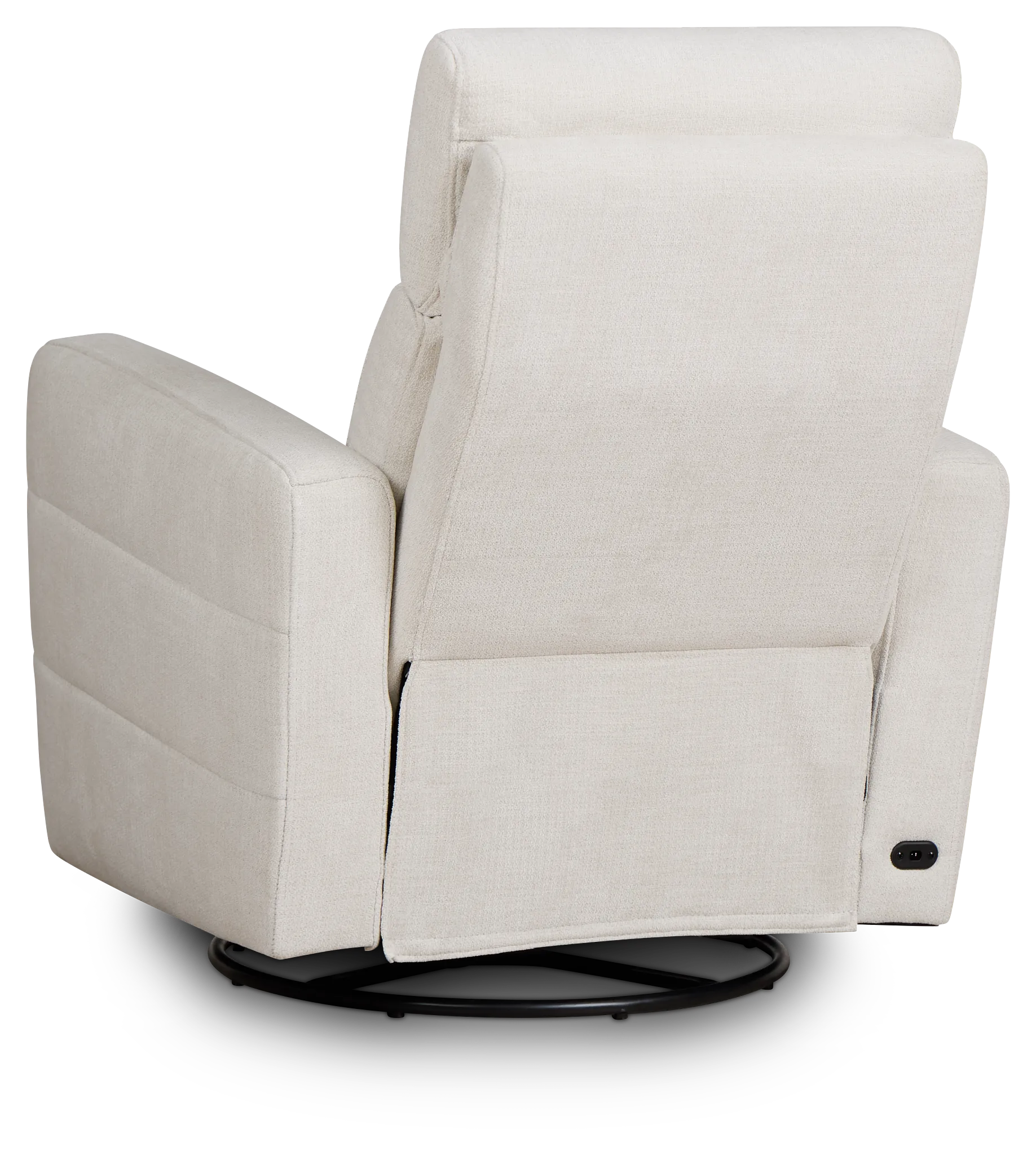 Rae White Fabric Power Swivel Glider Recliner
