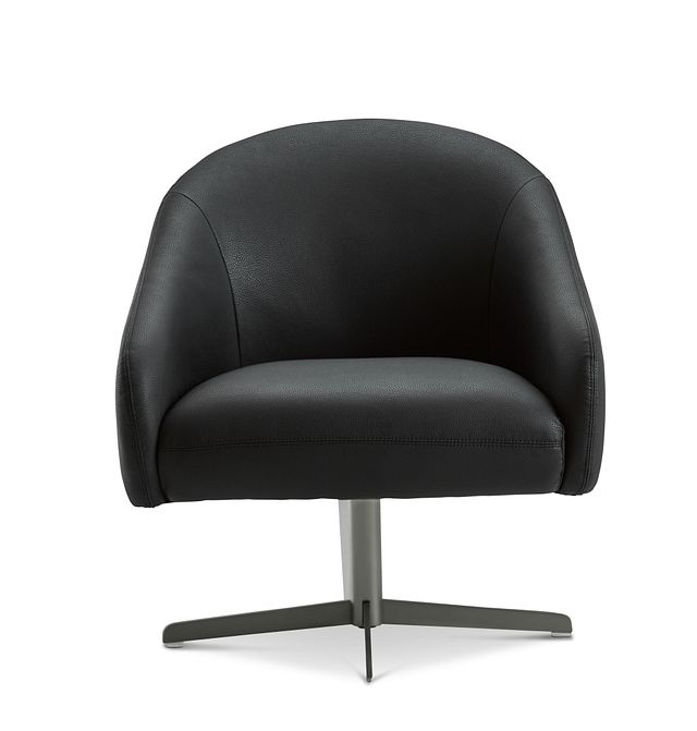 Frankie Black Swivel Accent Chair (2)
