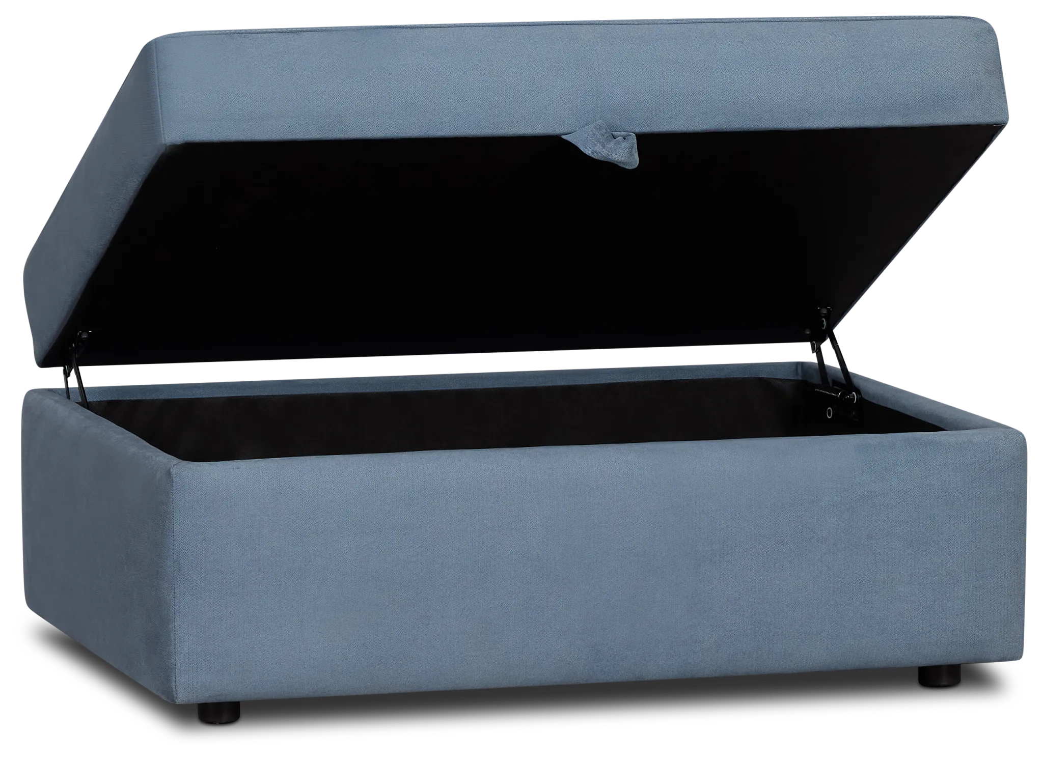 Hudson Blue Fabric Storage Ottoman