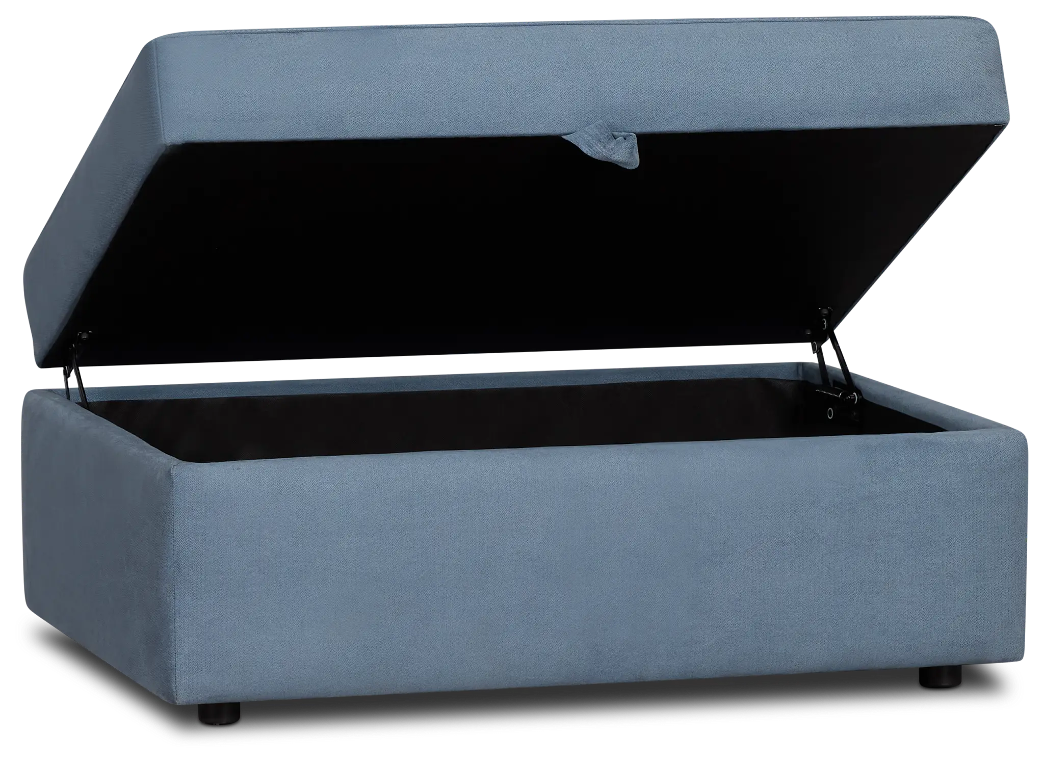 Hudson Blue Fabric Storage Ottoman Hudson Blue Fabric Storage Ottoman