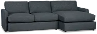 Noah Dark Blue Fabric Small Right Chaise Sectional