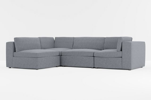 Destin Elevation Gray Fabric 4-piece Modular Sectional