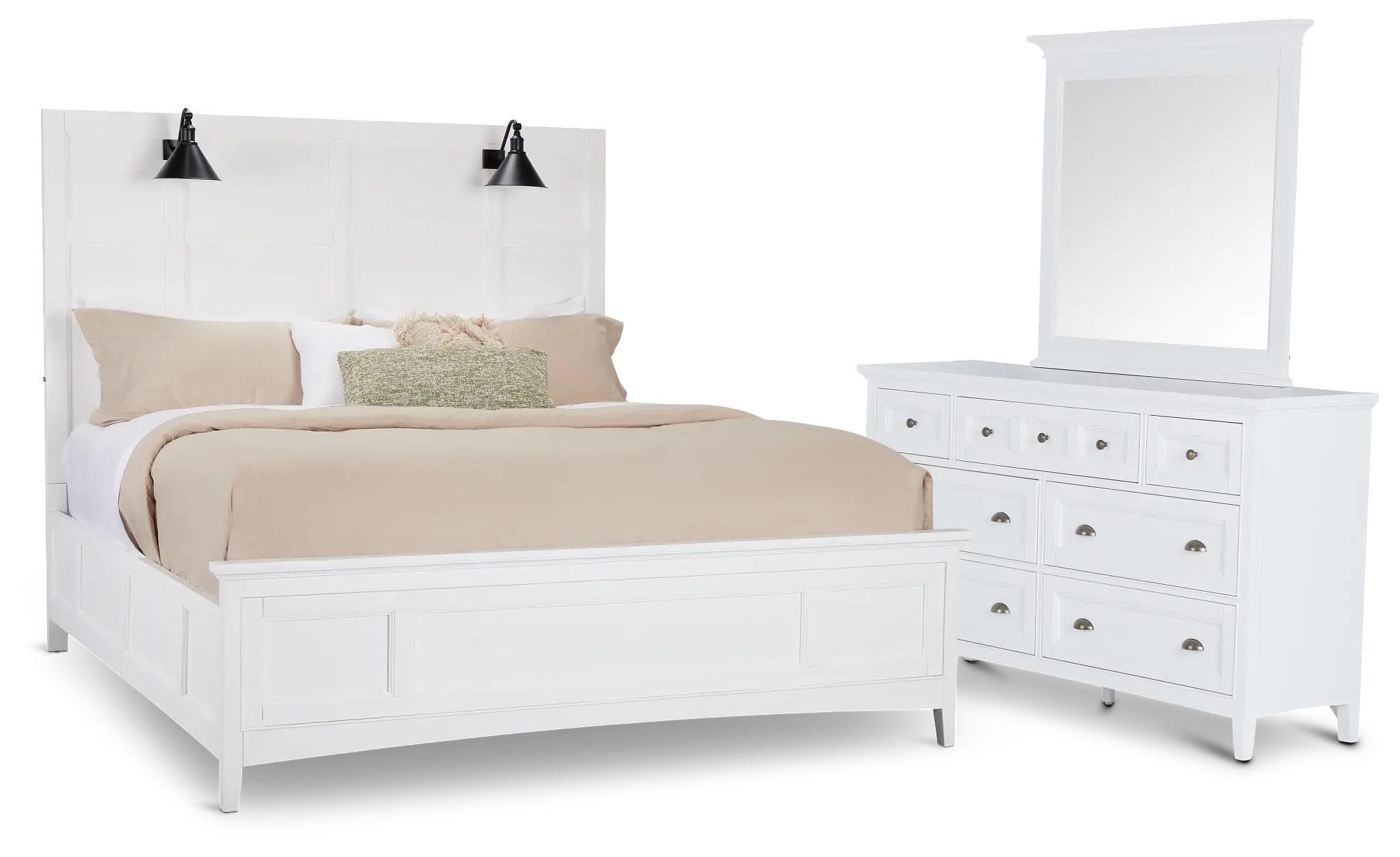 Heron Cove White Panel Bedroom With Lights Heron Cove White Panel Bedroom With Lights