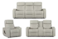 Nova Light Gray Lthr/vinyl Power Reclining Living Room