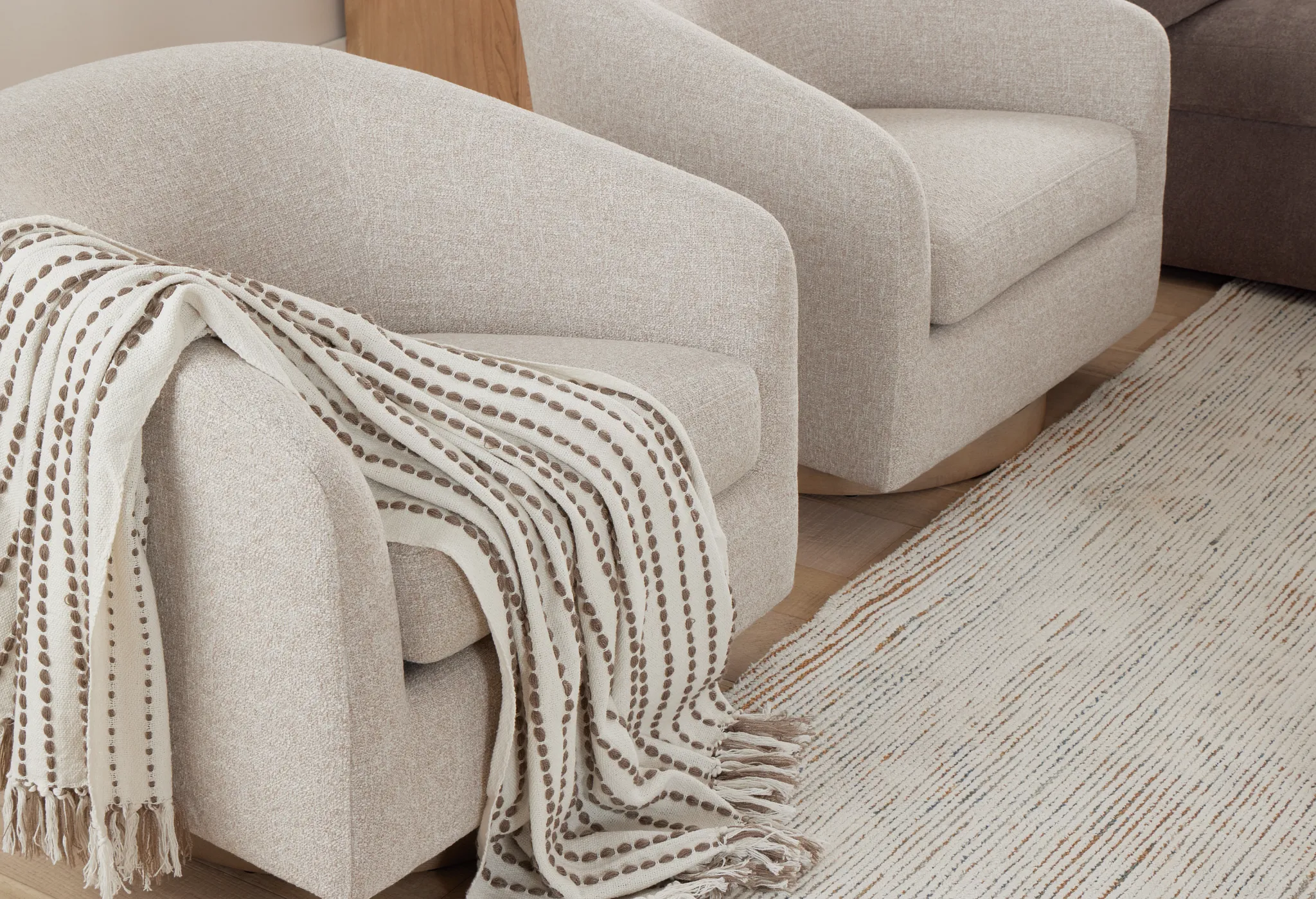 Paloma Beige Fabric Accent Chair