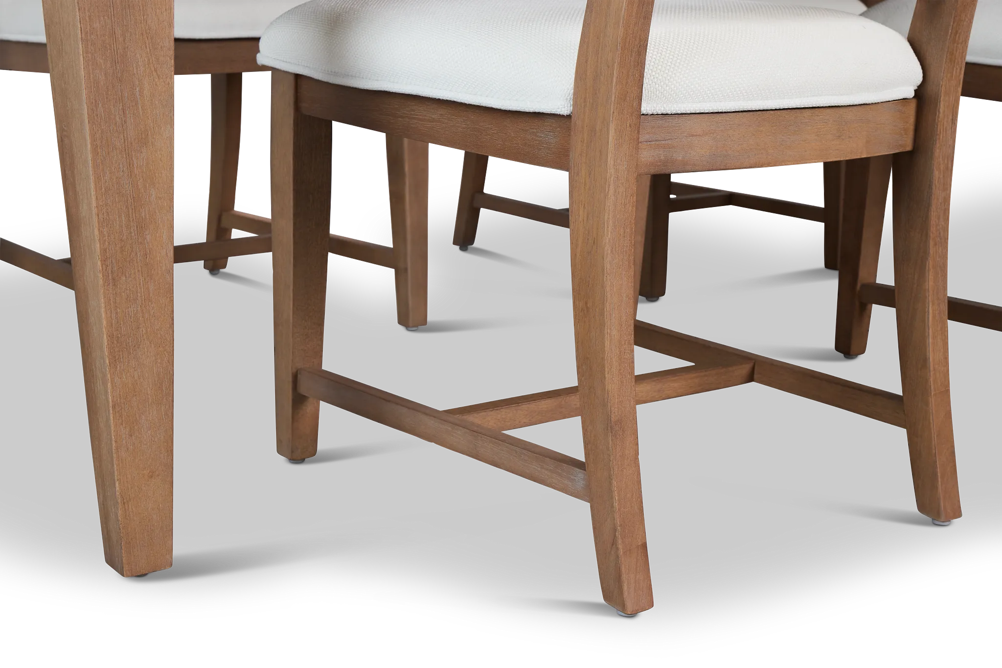 Provo Mid Tone Rect Table & 4 White Upholstered Chairs