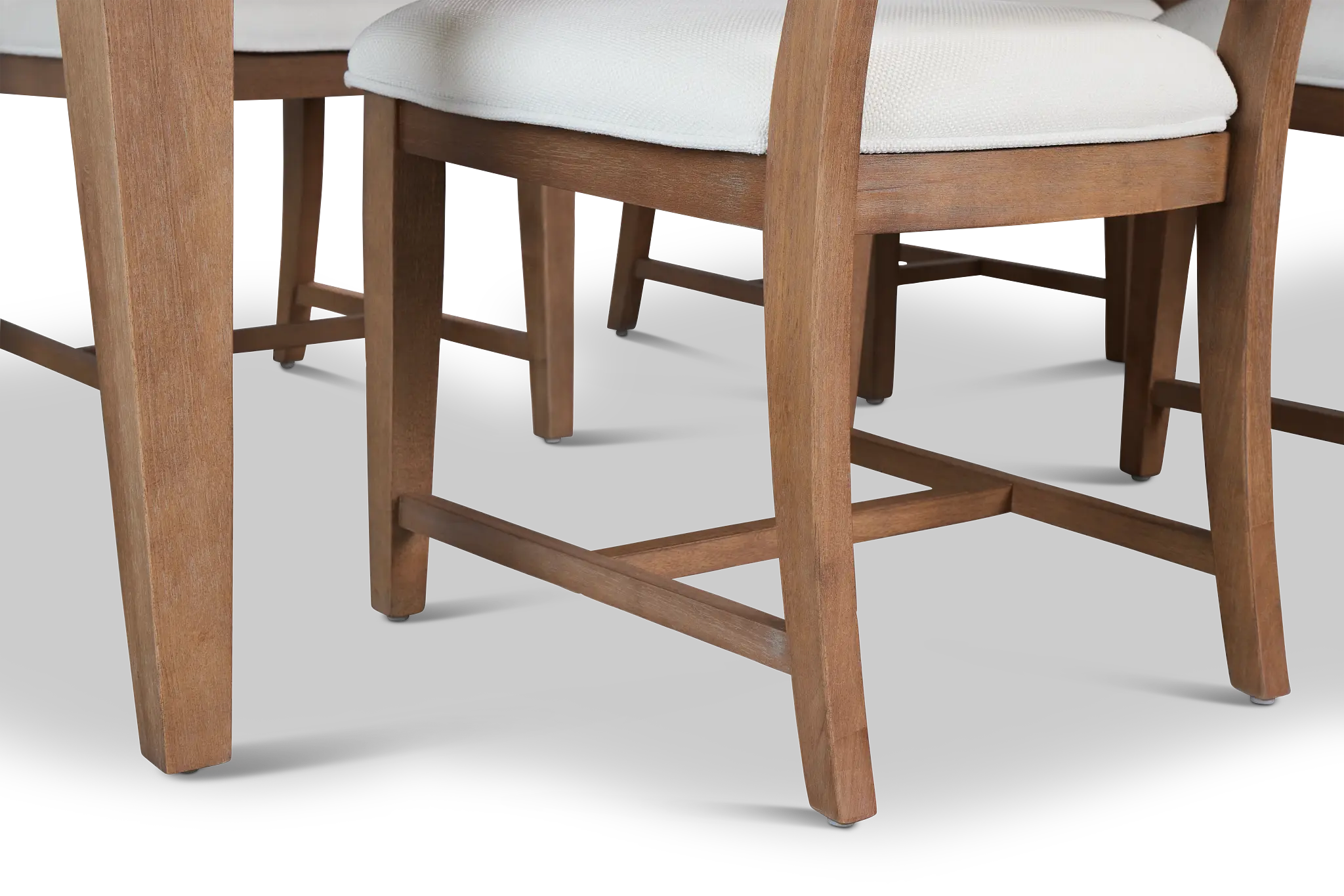 Provo Mid Tone Rect Table & 4 White Upholstered Chairs Provo Mid Tone Rect Table & 4 White Upholstered Chairs