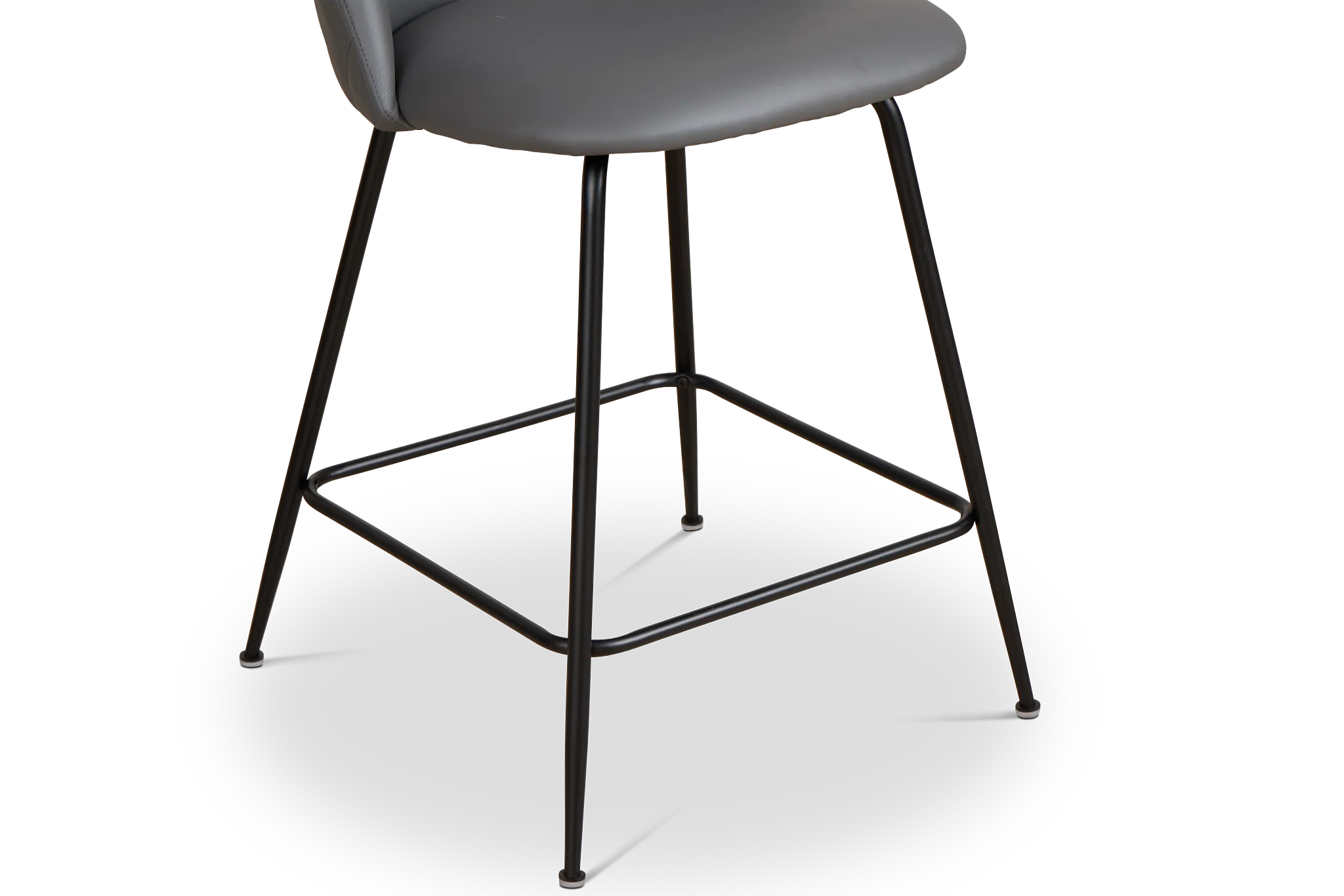 Capri Dark Gray Upholstered 24" Barstools W/black Legs