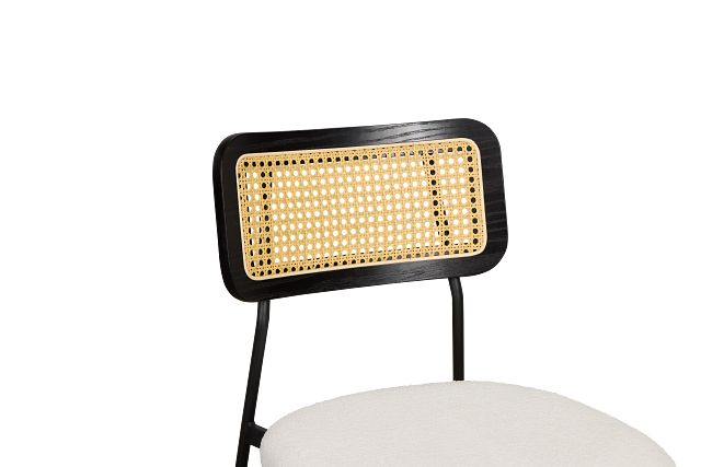 Lynden White Woven Upholstered Side Chair