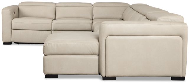 Melody Light Gray Storage Medium Right Power Reclining Chaise Sleeper Sect
