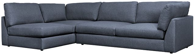 Harper Dark Blue Fabric Small Right Arm Sectional (0)