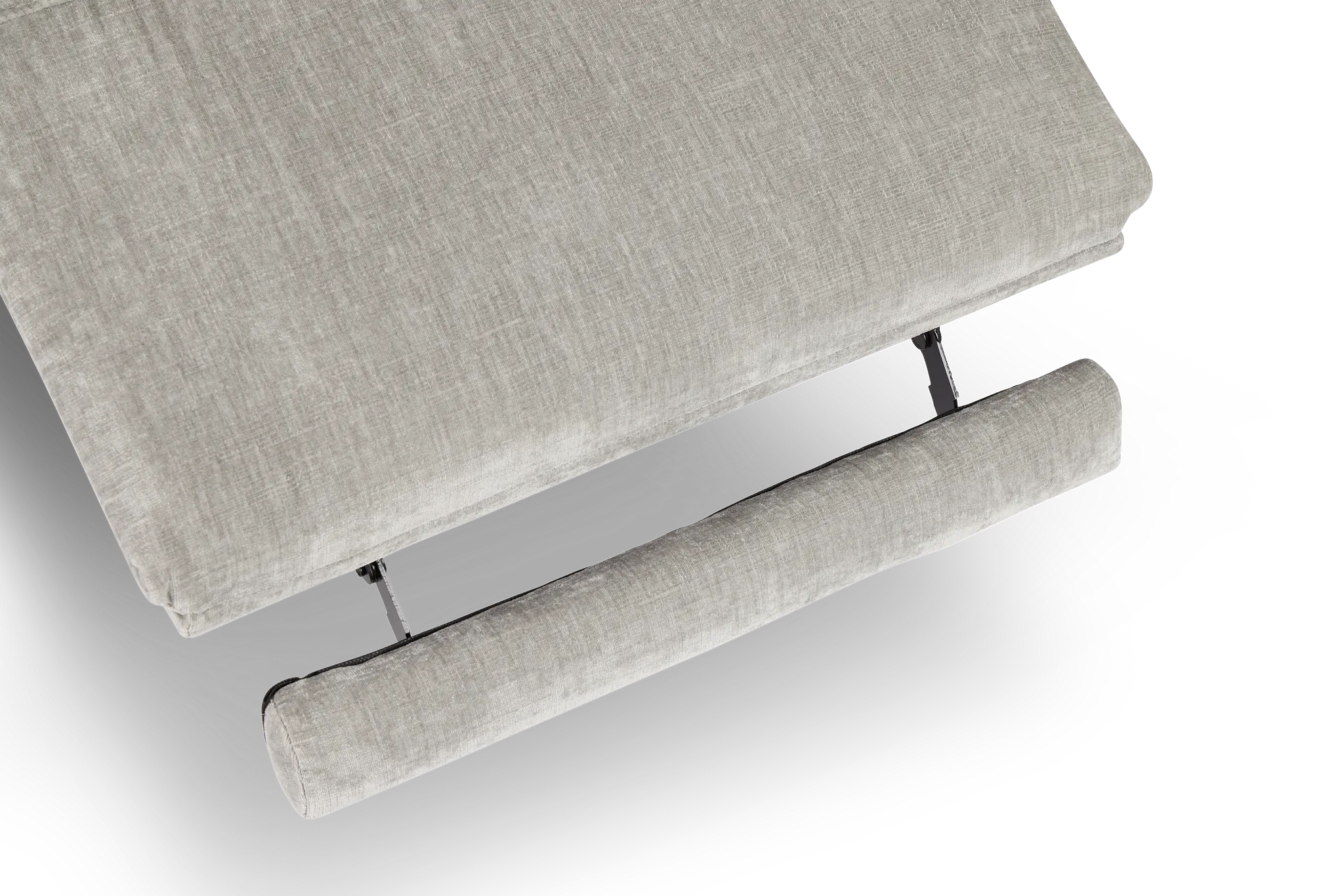 Zuri Gray Velvet Power Recliner With Power Headrest