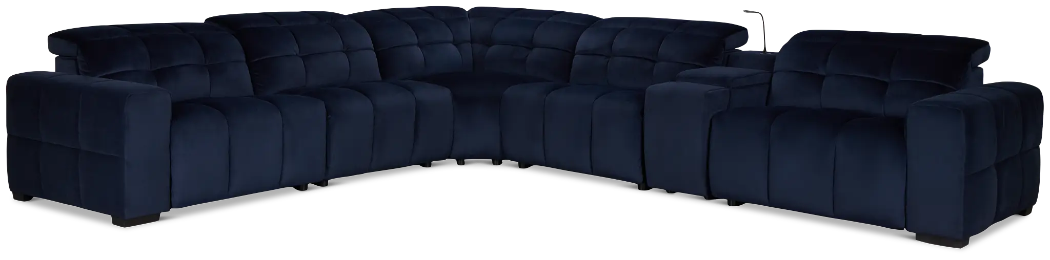 Gemma Navy Velvet Medium Dual Power 2-arm Reclining Sectional Gemma Navy Velvet Medium Dual Power 2-arm Reclining Sectional