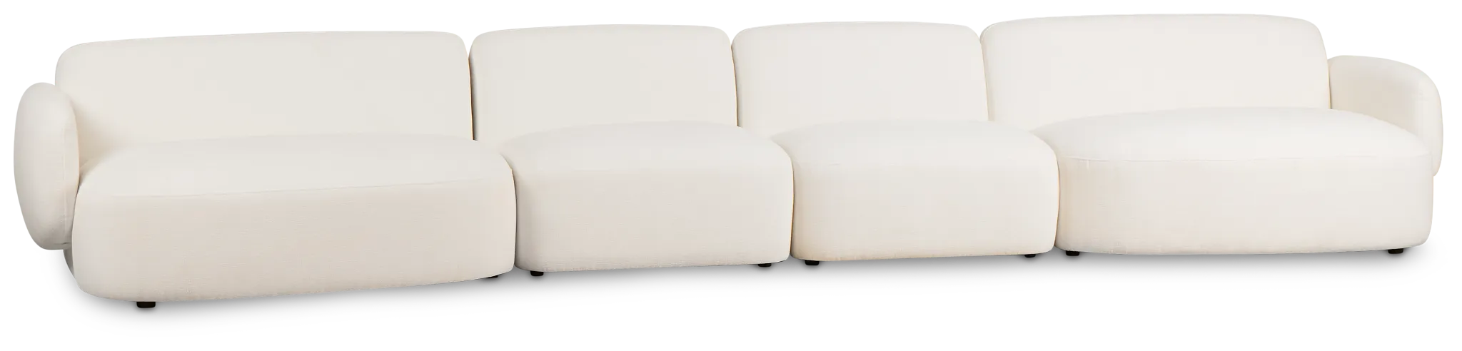 Halsey White Fabric Dual Cuddler Sectional