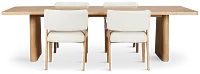 Malibu Light Tone Rect Table & 4 Upholstered Chairs