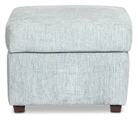 Shore Light Blue Fabric Ottoman
