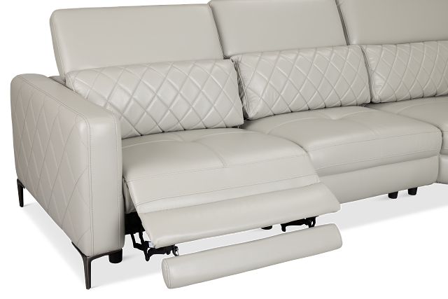 Ava Light Gray Micro Small Two-arm Power Reclining Sectional
