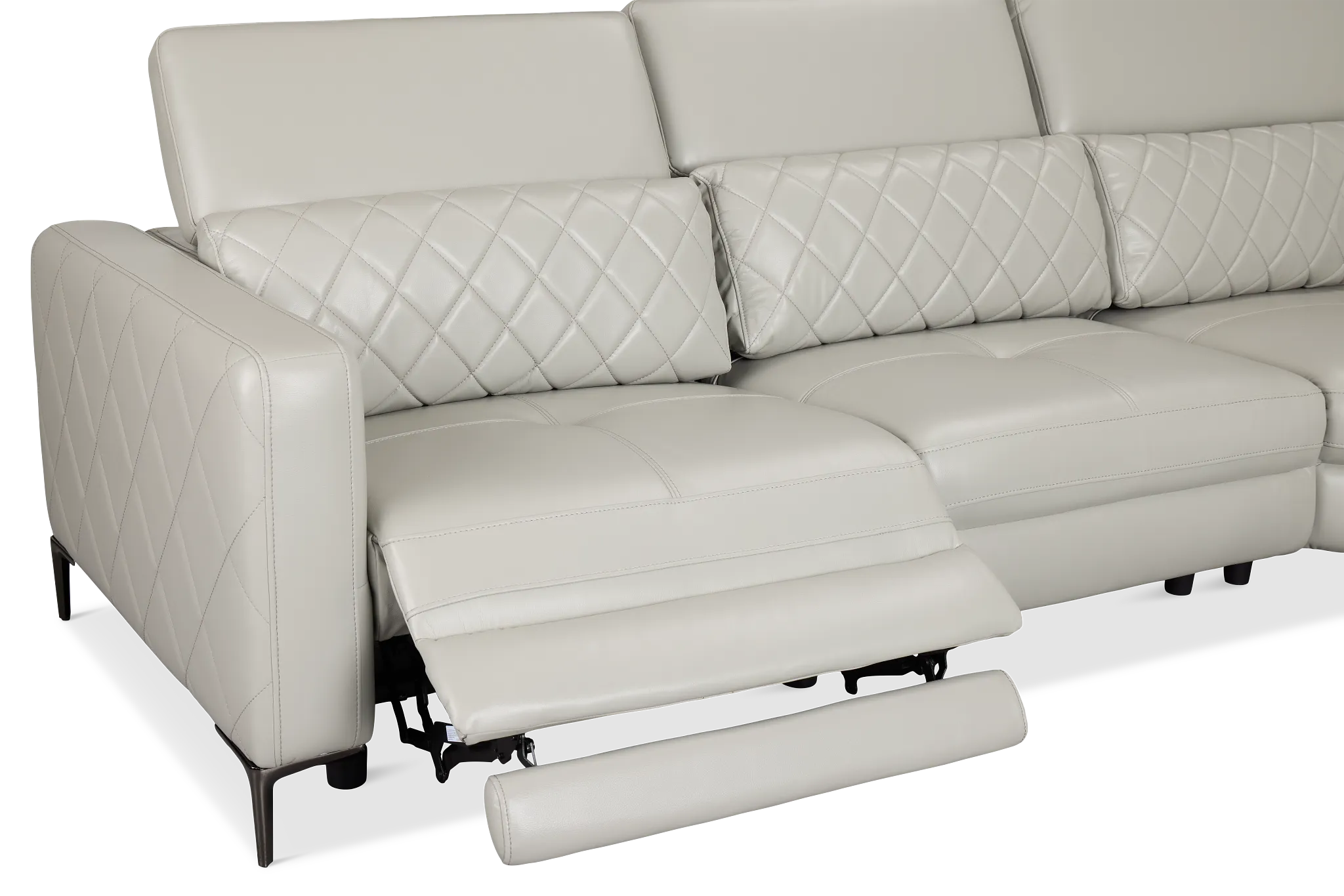 Ava Light Gray Micro Small Two-arm Power Reclining Sectional