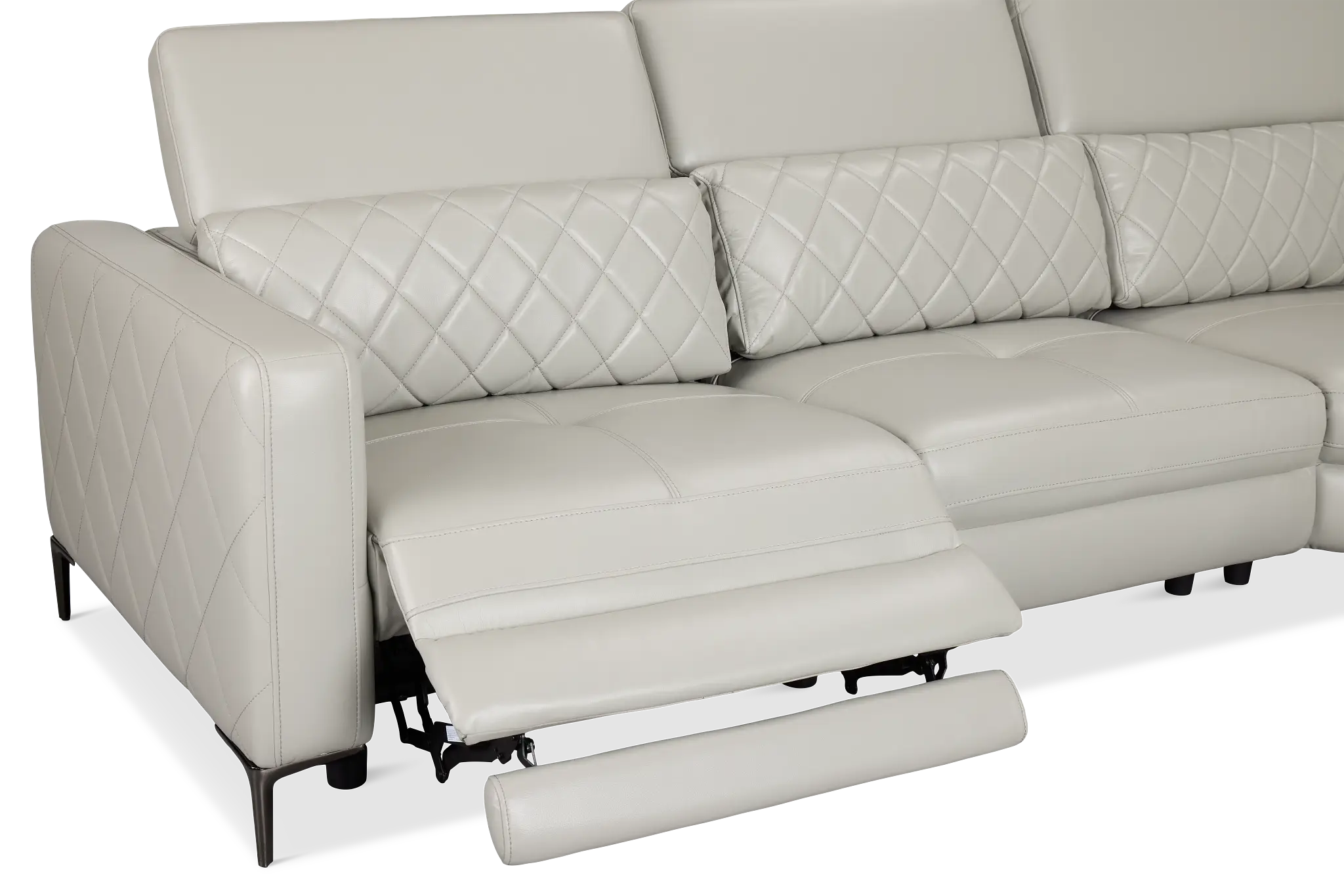 Ava Light Gray Micro Small Two-arm Power Reclining Sectional Ava Light Gray Micro Small Two-arm Power Reclining Sectional